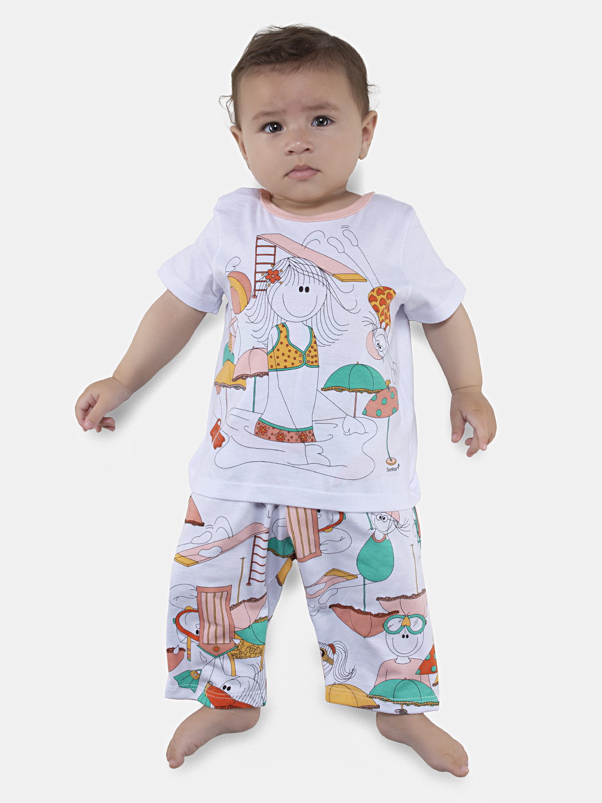 Conjunto Camisete Manga Curta e Calça